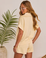 Fresh Bliss Short Sleeve Zip Up Top
