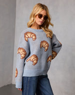 Freshly Baked Croissant Graphic Novelty Sweater