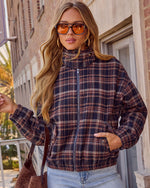 Diane Plaid Funnel Neck Bomber Jacket