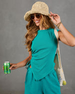Downtime Cool Cotton Asymetic Drawstring Top