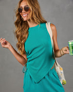 Downtime Cool Cotton Asymetic Drawstring Top