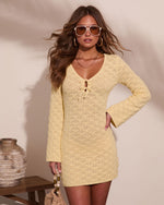 Sun Tide Crochet Cover Up Mini Dress