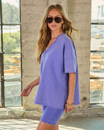 Periwinkle % Modern Pulse Reversible Oversized Tee-3