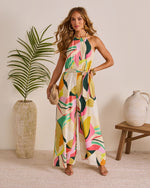 Vacation Crush Abstract Halter Jumpsuit