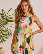 Vacation Crush Abstract Halter Jumpsuit