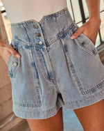 Christen Rigid High Waisted Denim Shorts