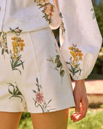 Painted Garden Floral High Rise Shorts
