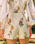 Painted Garden Floral High Rise Shorts