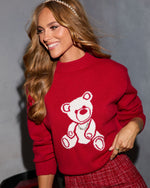 Red % Lavish Teddy Pullover Sweater-1