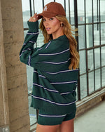 Green Multi % Nieves Striped Knit Top-4