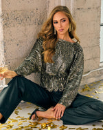 Estrella Sequin Peplum Top