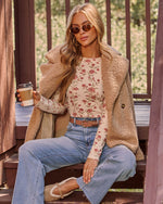 Tessa Floral Waffle Knit Top