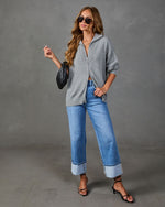 Sunday Softie Funnel Neck Full Zip Sweater