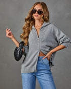 Sunday Softie Funnel Neck Full Zip Sweater