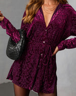Wild Dusk Flocked Velvet Romper