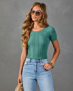 Salenah Open Knit Embroidered Floral Top
