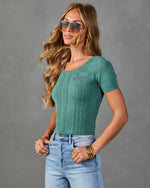 Salenah Open Knit Embroidered Floral Top