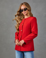 Lucinda Collarless Pintuck Blazer