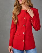 Lucinda Collarless Pintuck Blazer