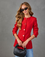 Lucinda Collarless Pintuck Blazer
