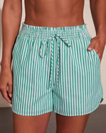 Vibrant Tide Striped Drawstring Shorts