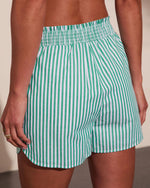 Vibrant Tide Striped Drawstring Shorts