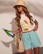 Vibrant Tide Striped Drawstring Shorts