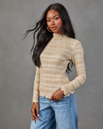 Pretty Clever Ruffle Mock Neck Top