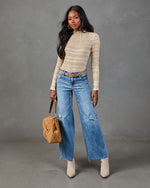 Pretty Clever Ruffle Mock Neck Top