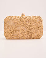 Emersen Floral Embroidered Straw Clutch