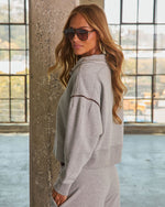 Casual Agenda Partial Button Fleece Sweatshirt