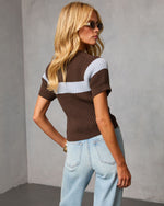 Saleen Contrast Ribbed Knit Top