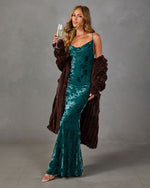 Classic Darling Mesh Flocked Velvet Floral Maxi Dress