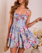 Blue Floral % Evena Floral Mini Dress-1
