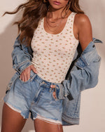 Cream Floral % Outlaw Orchid Floral Tank Top-5