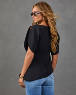 Merci Darling Puff Sleeve Asymetric Blouse