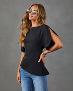 Merci Darling Puff Sleeve Asymetric Blouse