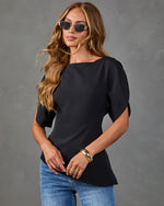 Merci Darling Puff Sleeve Asymetric Blouse