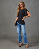 Merci Darling Puff Sleeve Asymetric Blouse