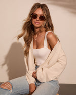 Coastal Darling Embroidered Floral Cardigan