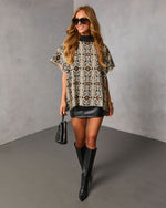 Orianna Paisley Print Turtleneck Sweater