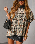 Orianna Paisley Print Turtleneck Sweater