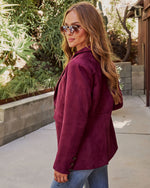 Cabernet Mood Faux Suede Blazer
