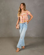 Honey Day Tiered Floral Lace Trim Top