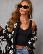 Cozy Blooms Floral Print Sherpa Jacket