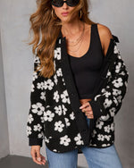 Cozy Blooms Floral Print Sherpa Jacket