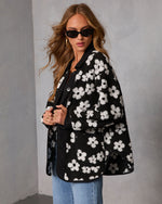 Cozy Blooms Floral Print Sherpa Jacket