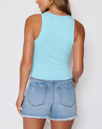 Sky Blue % Jocey Ribbed Tank-4