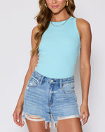 Sky Blue % Jocey Ribbed Tank-1