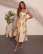 Rosira Belted Floral Midi Dress